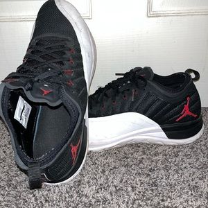Mens red black and white Jordan training shoes size 10.5